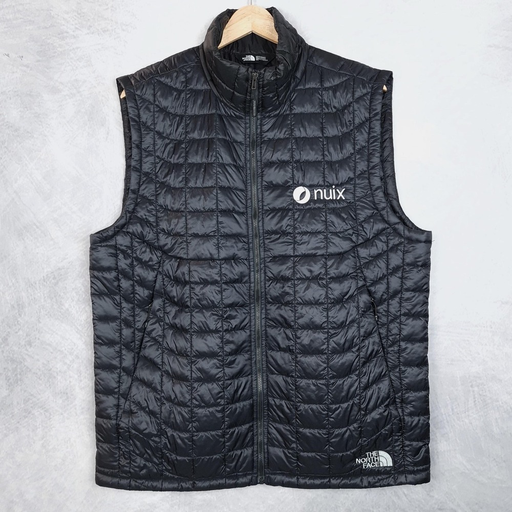The North Face Vest Mens Medium Black ThermoBall Eco Quilted Nuix Logo Insulated